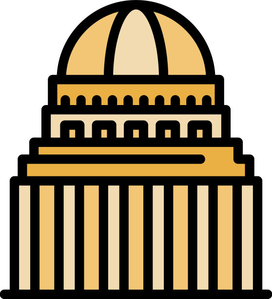 市议会大厦图标颜色轮廓图片下载