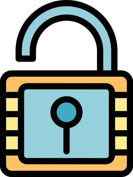 打开锁定图标颜色轮廓图片下载