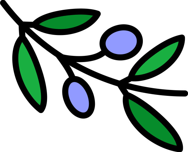 希腊橄榄枝图标颜色轮廓图片下载