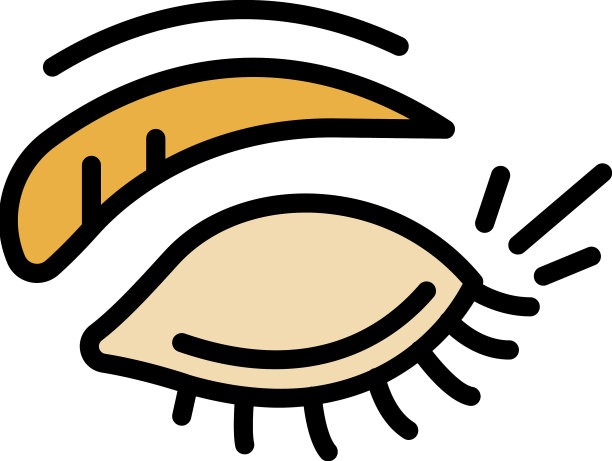 皱纹睫毛刷眼睛图标颜色轮廓图片下载