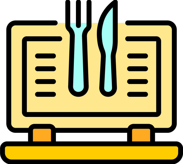 在线送货上门食品图标颜色轮廓图片下载