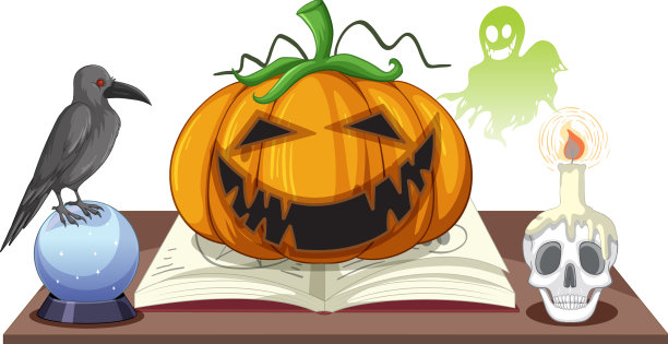 万圣节南瓜和女巫的东西图片下载
