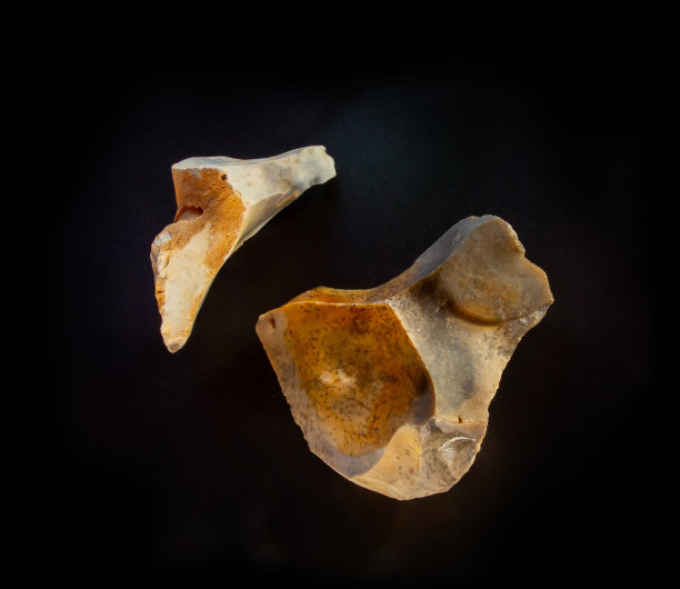 白俄罗斯新沃尔科夫斯克的几块玉髓矿石。照片上的石头孤立在黑色。为地质矿物学网站，石材收藏目录，自然科学博物馆挂图图片下载