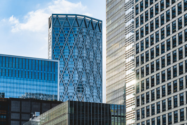 摩天大楼商务办公室，公司大楼在伦敦市，英国，英国图片下载