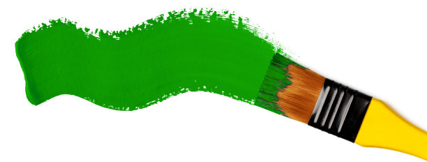 绿色笔刷(在白色上孤立)图片下载