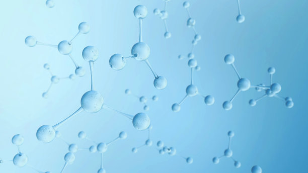 三维插图分子在水滴图片下载