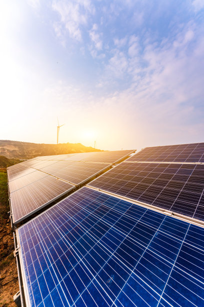 风能、光伏发电鸟瞰图图片下载