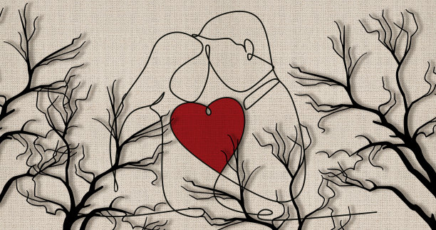 3d壁纸，情人节，面线，织物帆布纹理图片下载