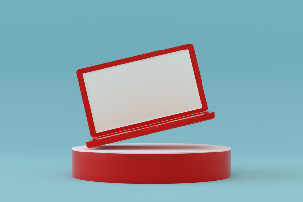 笔记本电脑的背景设计3D渲染图片下载