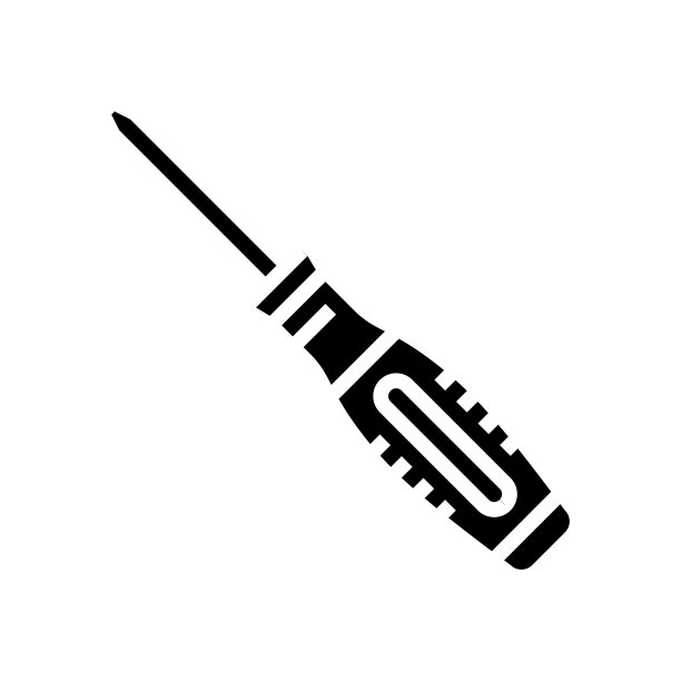 螺丝刀木工专业工具字形图标矢量插图图片下载