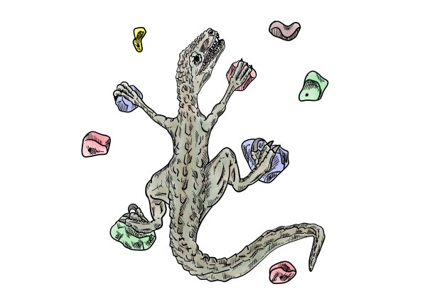 运动攀爬恐龙插图图片下载