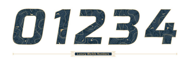 数字排版豪华大理石字体风格在一套01234图片下载