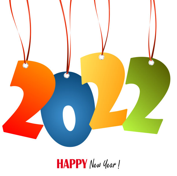 悬挂的新年2022数字素材图片