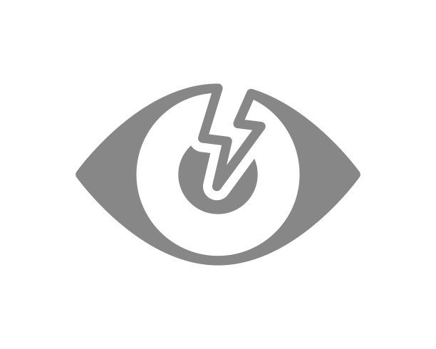 人的眼睛有急性疼痛的灰色图标。视觉器官疾病症状，失明标志图片下载