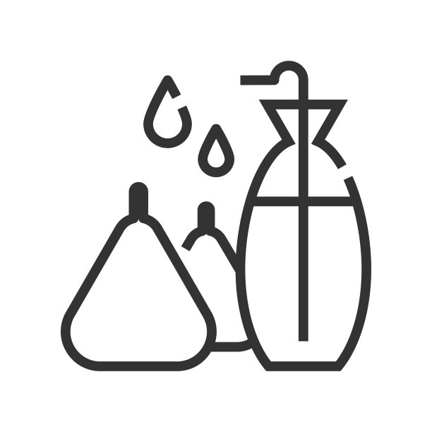 矢量无花果果汁轮廓图标，食物和饮料相关4000x4000像素，白色背景图片下载