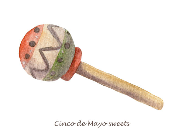 水彩墨西哥糖果和面包房。松饼，糖果，饼干，你的邀请函，剪贴簿，明信片图片下载