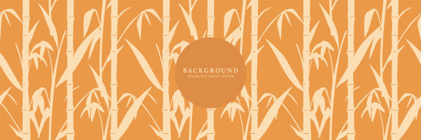 日本重复自然图案纹理背景与竹叶。无缝抽象手绘背景在亚洲东方风格。图片下载