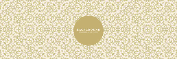 日文重复锯齿波线性纹理背景图案。无缝波浪形线条图案背景在亚洲东方风格。图片下载