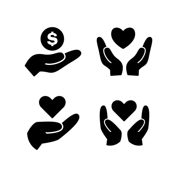 捐赠图标设计矢量模板插图符号和符号EPS 10在白色背景图片下载