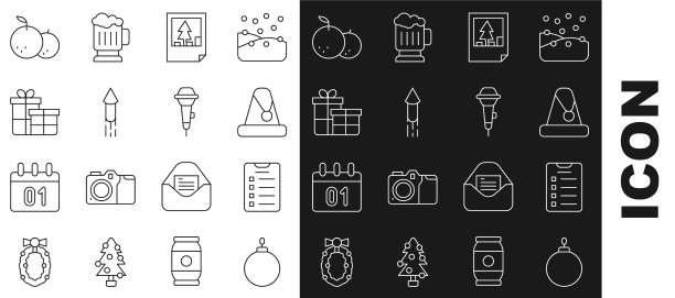 设定线圣诞球新年目标清单图片下载