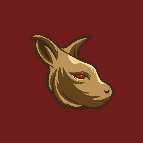 袋鼠头矢量插图吉祥物图片下载