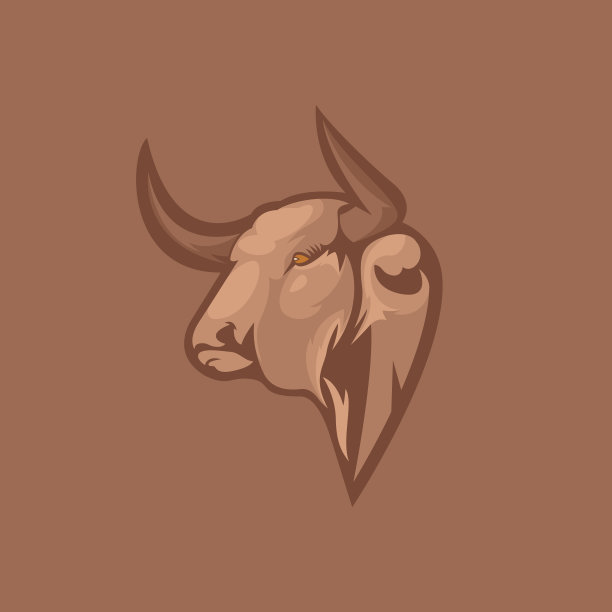 水牛头吉祥物矢量插图易于编辑图片下载