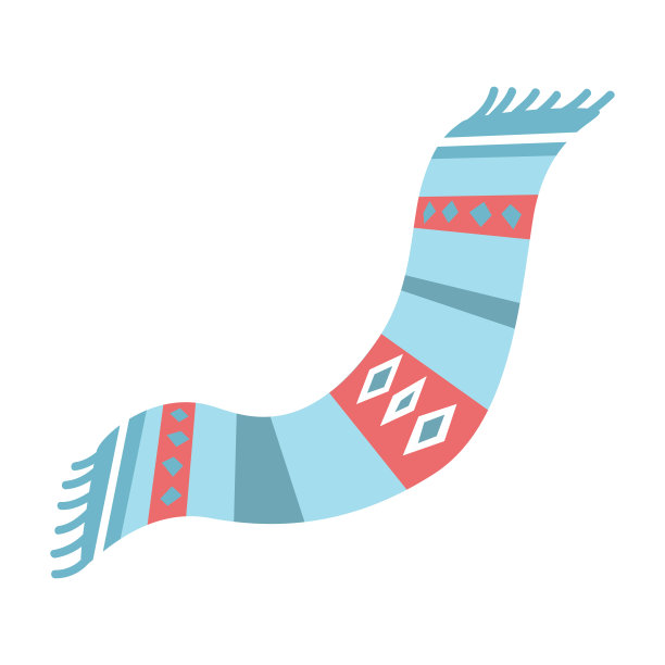 针织平式围巾。孤立的矢量图。图片下载