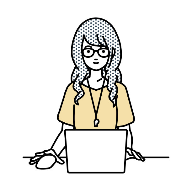 一位女教师在她的课桌上使用笔记本电脑图片下载