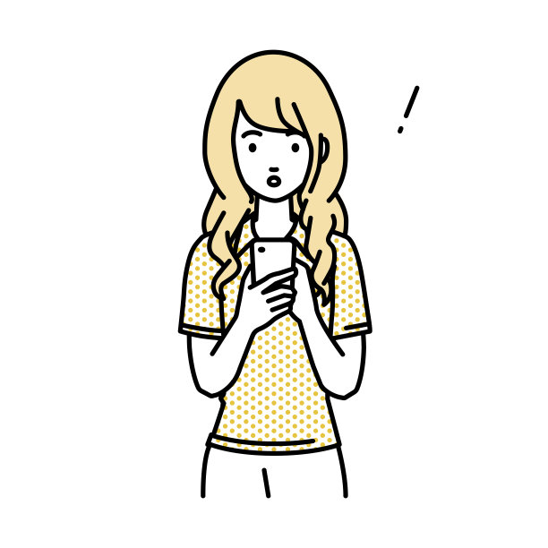 一名身穿polo衫的女子发现并注意到她手中的智能手机里有什么东西图片下载