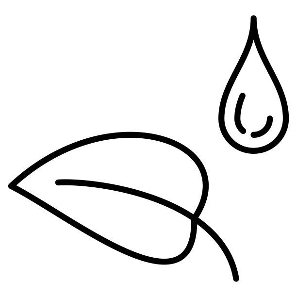 浇水、施肥、灌溉、园艺、滴灌。一片植物的叶子和一滴液体。矢量图标，轮廓，孤立。图片下载