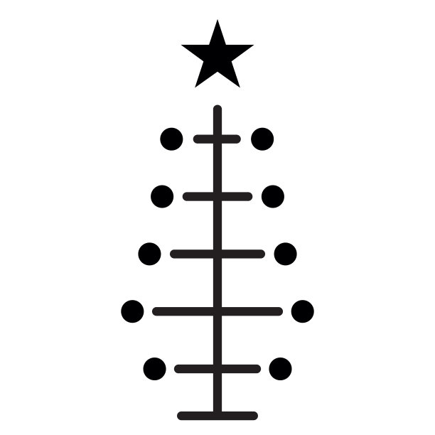 行圣诞树图标。向量新年晚会设计或横幅图片下载