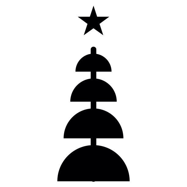 圣诞树涂鸦图标素描线向量。新年快乐派对设计图片下载