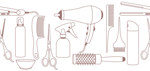 专业的无缝理发店模式图片下载