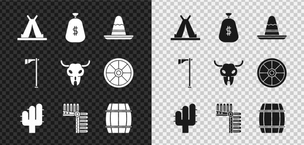 设置印第安人的帐篷或窝棚，钱袋墨西哥图片下载