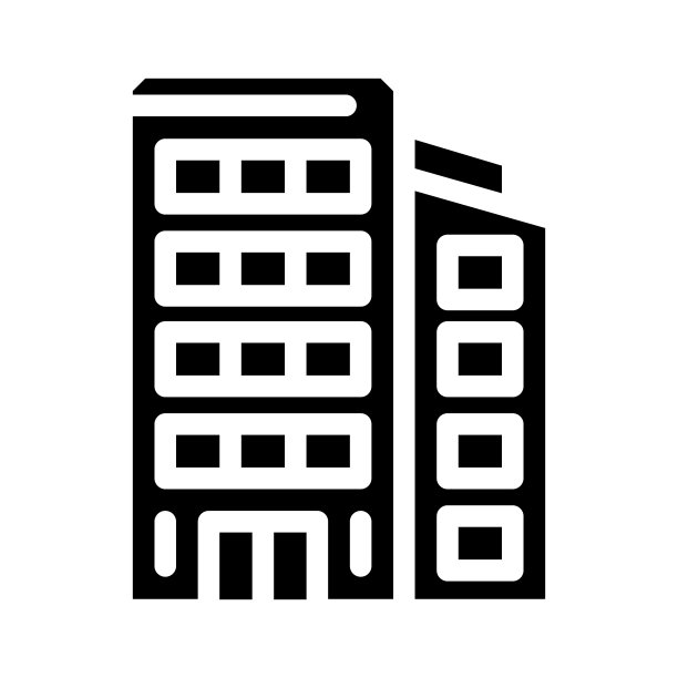 公司业务管理字形图标矢量插图图片下载