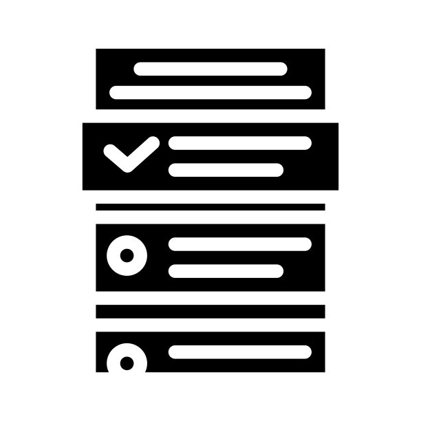 任务列表字形图标矢量插图图片下载