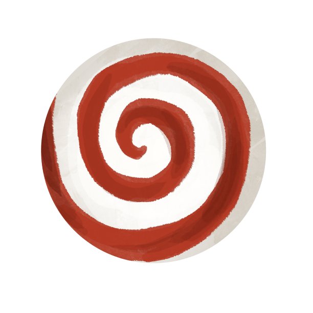 水彩棒棒糖红色和白色。白色背景上的糖果图片下载