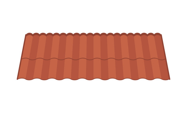为避暑别墅设计的屋顶。棕色瓦屋顶孤立在白色背景。矢量插图。图片下载