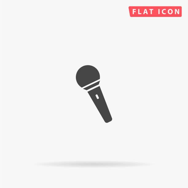 麦克风平面矢量图标图片下载