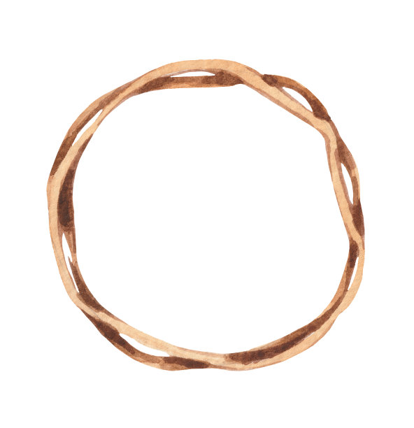 水彩现代圣诞花环图片下载