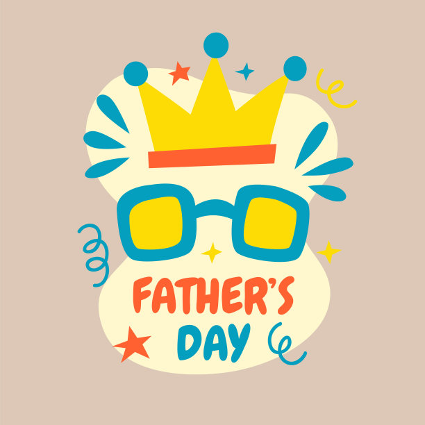 父亲节徽章平面设计图片下载