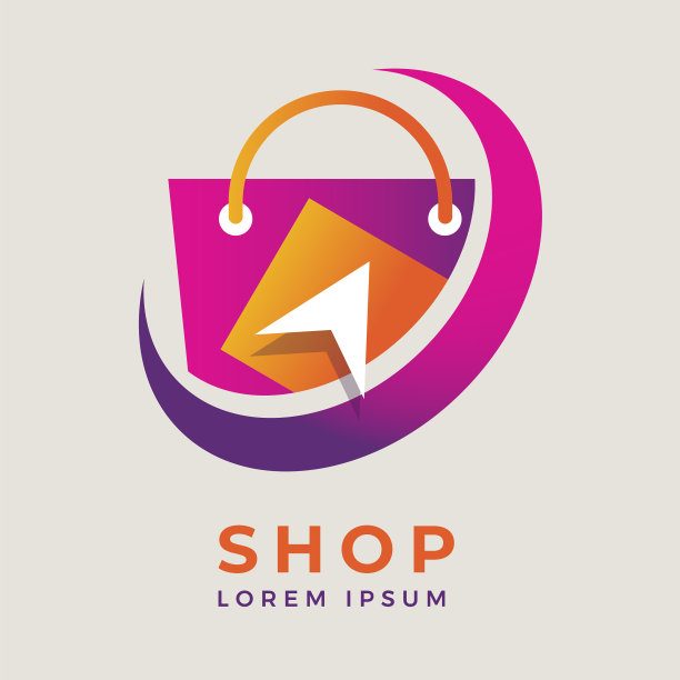 渐变电子商务标志模板平面设计图片下载