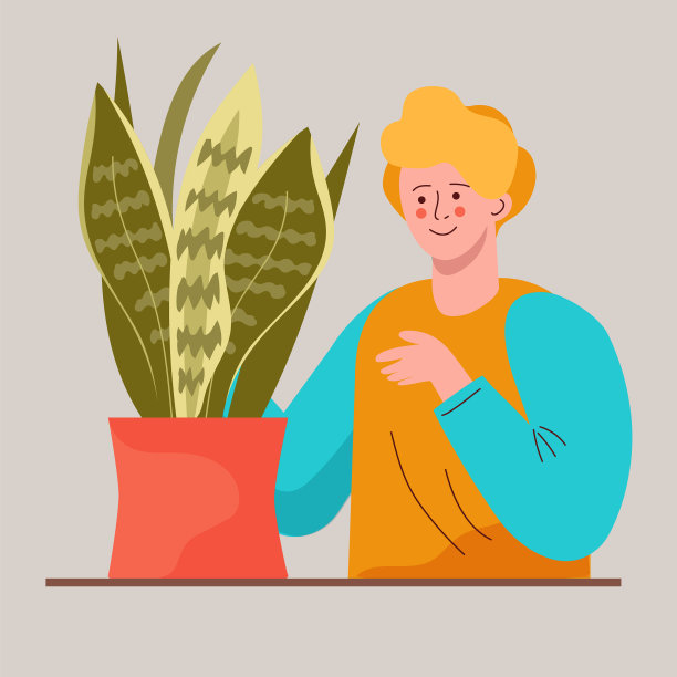 人照顾植物平面设计图片下载