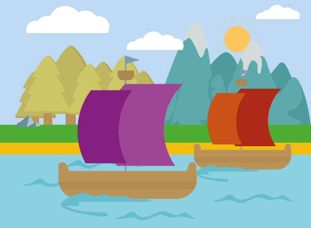 两个漂亮的船图片下载