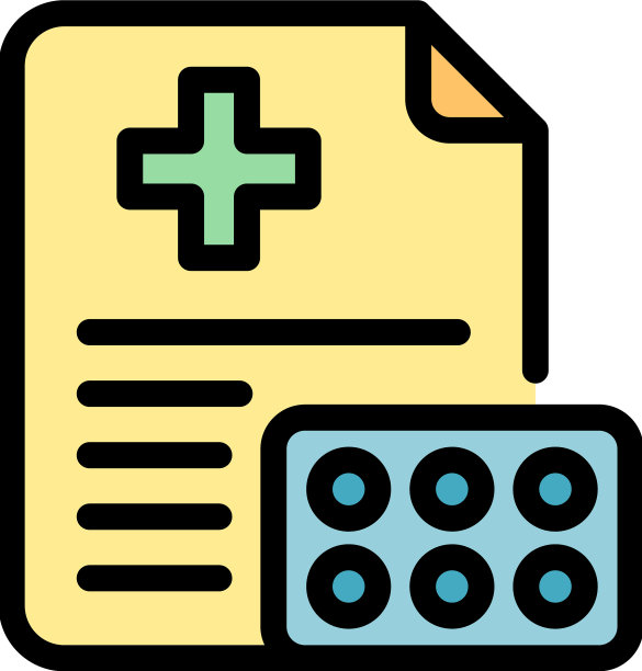 家庭护理药丸图标颜色轮廓图片下载