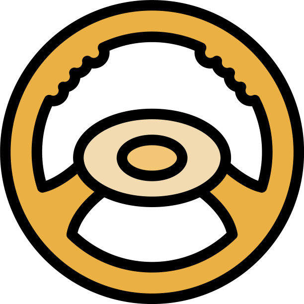 汽车方向盘图标颜色轮廓图片下载