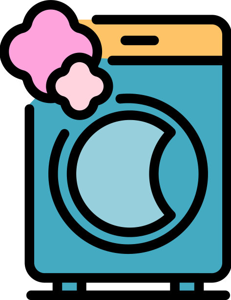 全洗衣机图标颜色轮廓图片下载