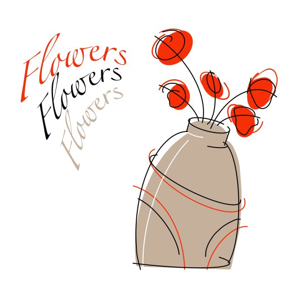 米色花瓶上的红色花朵图片下载