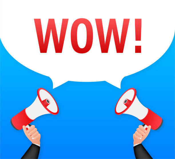 哇扩音器。平面向量插图。宣布晋升提供。人们交流图片下载