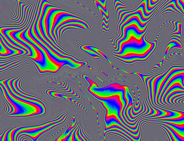 迷幻彩虹背景故障LSD彩色壁纸。60年代抽象催眠错觉。嬉皮复古的质感。幻觉图片下载